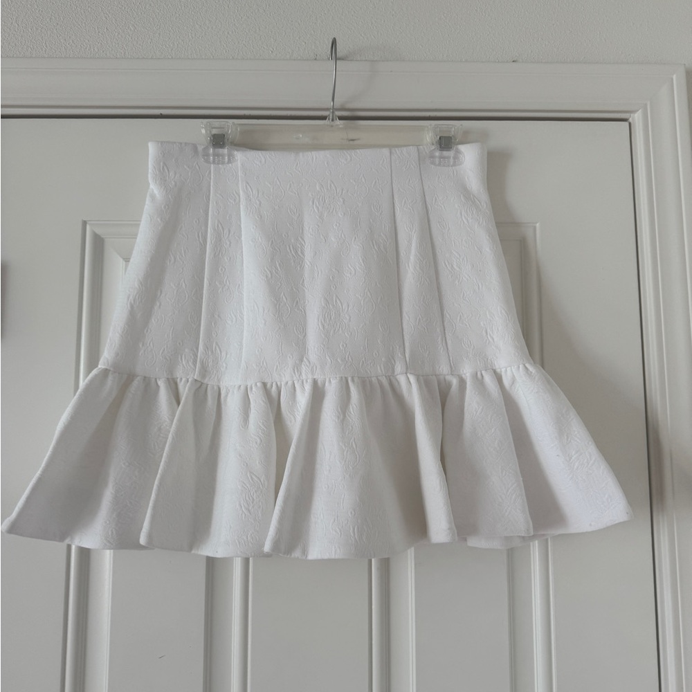 Veronica Beard Kemble Elegant White Ruffle Skirt 6  10